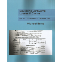 Deutsche Luftwaffe Losses & Claims Part 4 -2 : 16.Oktober - 31.Dezember 1940